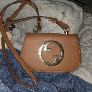 Gucci Brown and Gold Crossbody Bag with Timeless Design